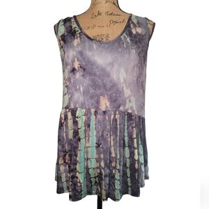 Tie dye peplum tank